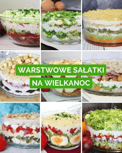 Kolorowe sałatki warstwowe